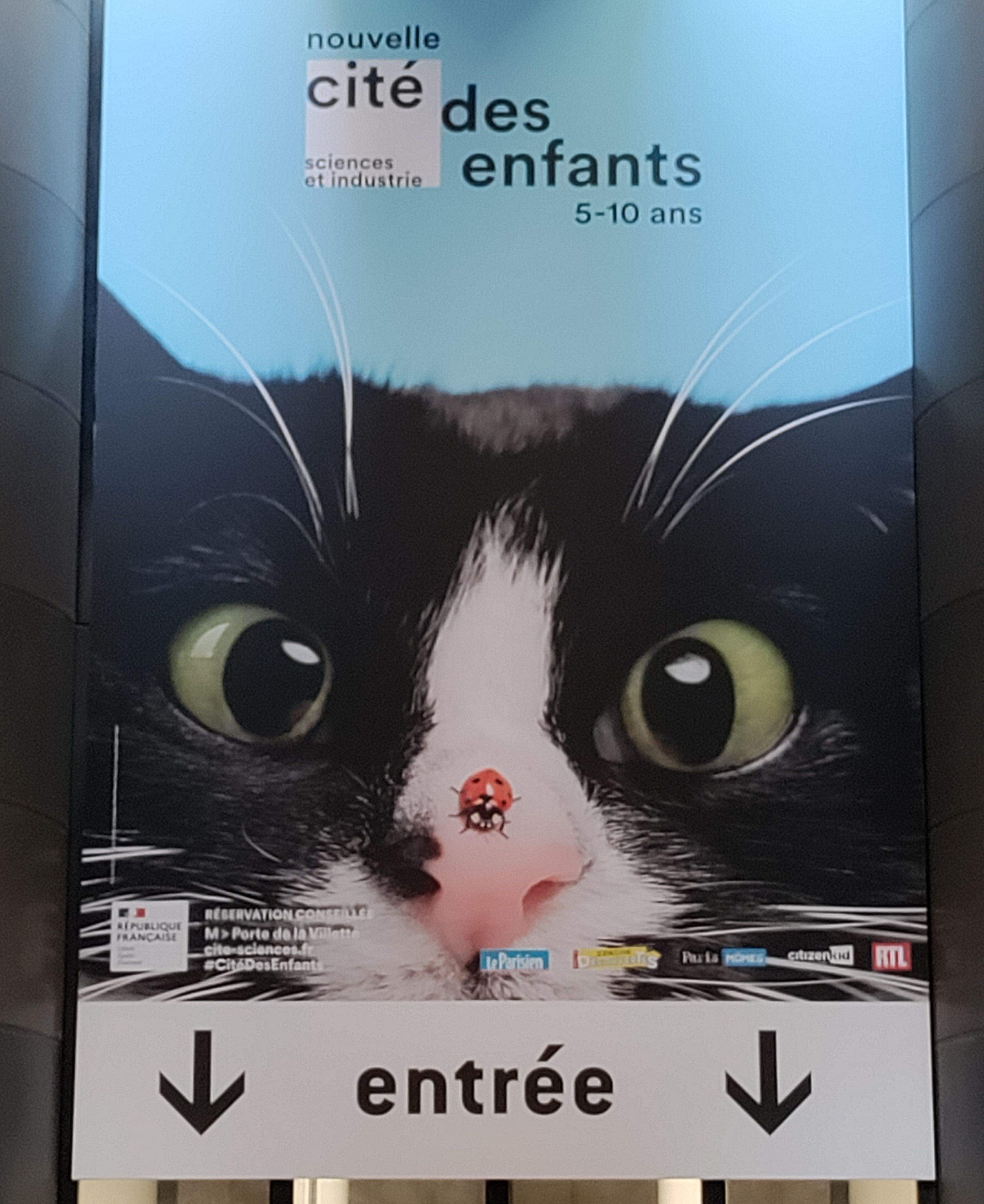 Sign to the entrance to the special children's exhibit at the science museum.