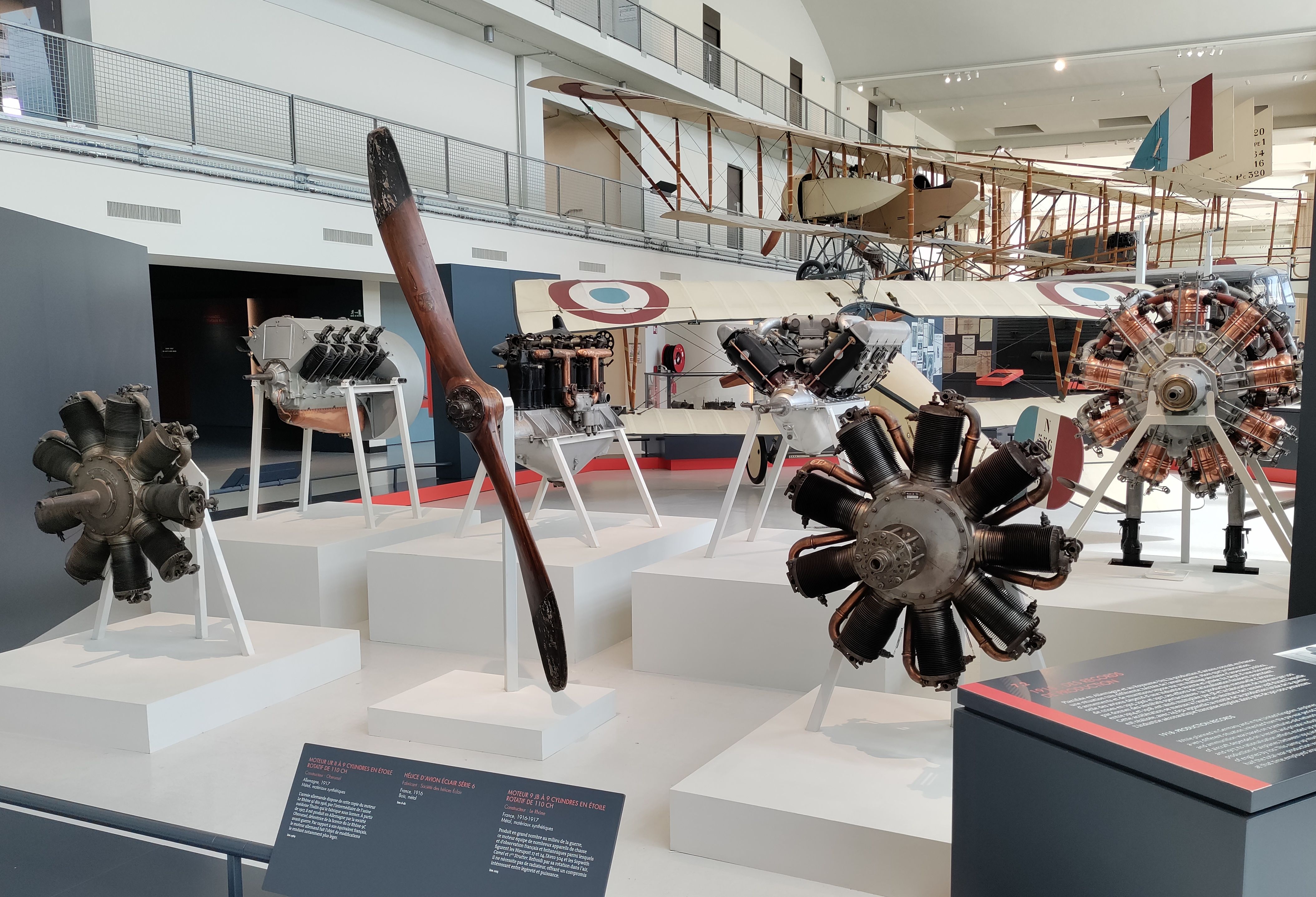 Early rotary engines of airplanes.