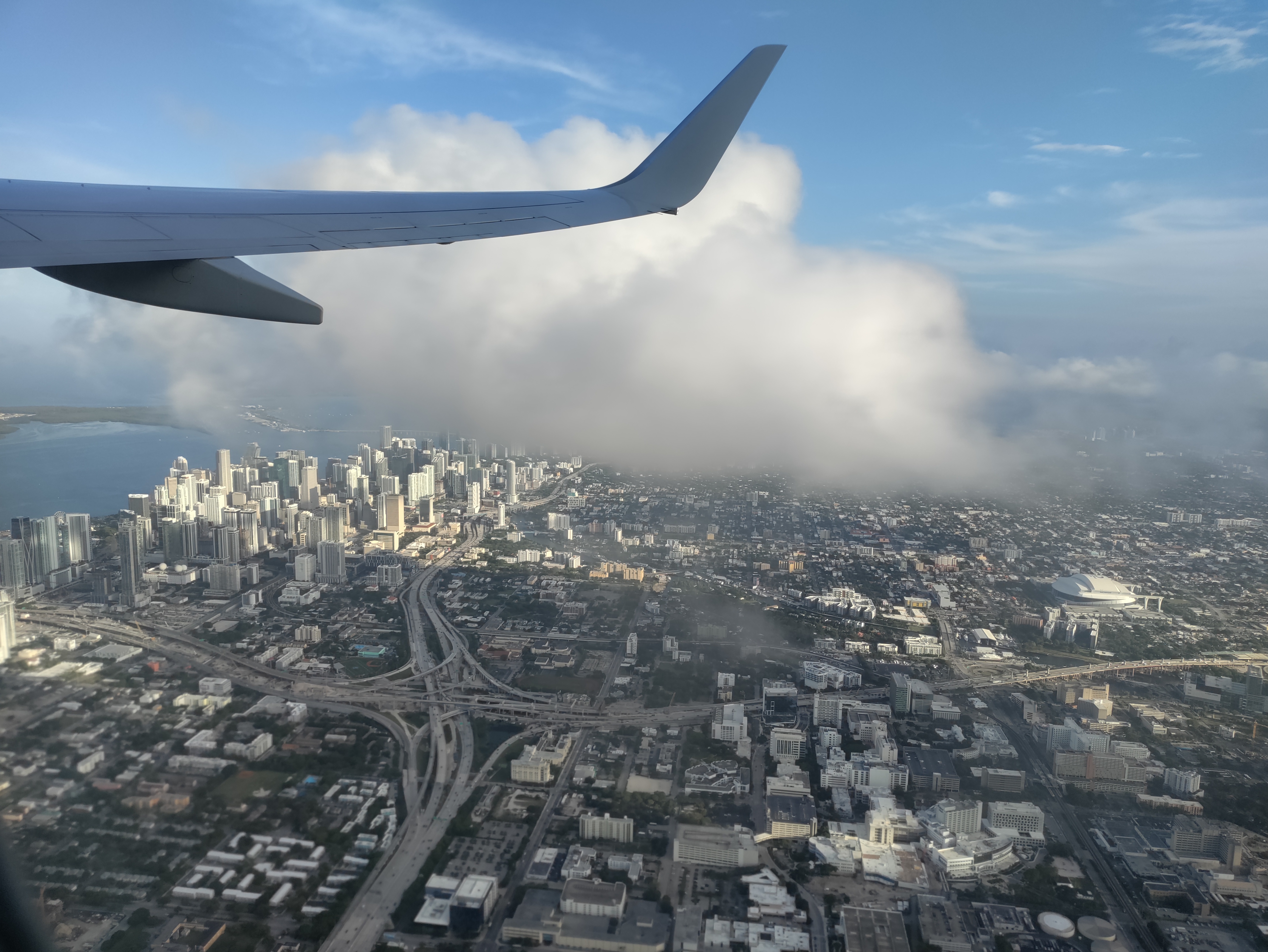 View of Miami from the airplane.
