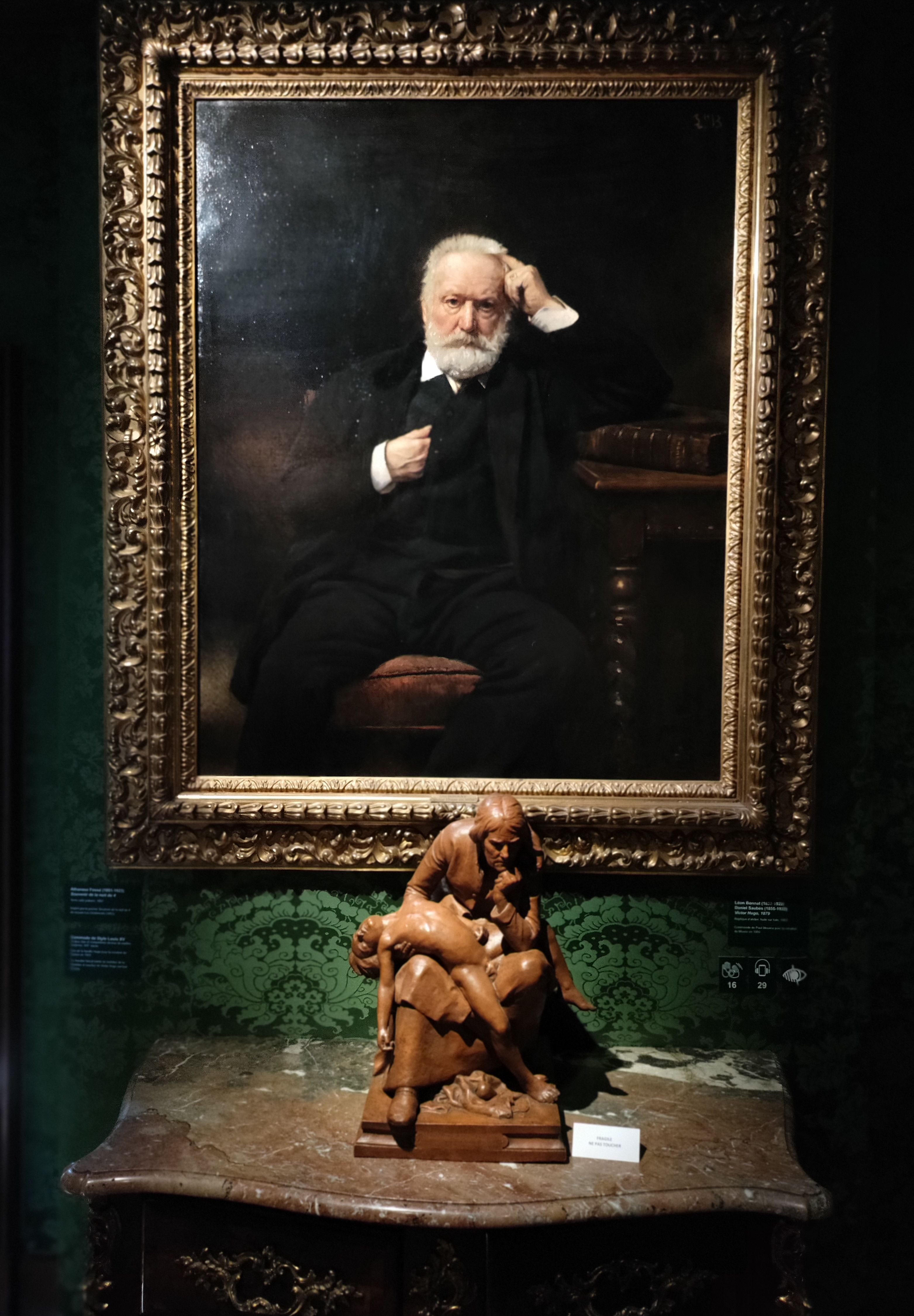 Portrait of Victor Hugo found inside his house.