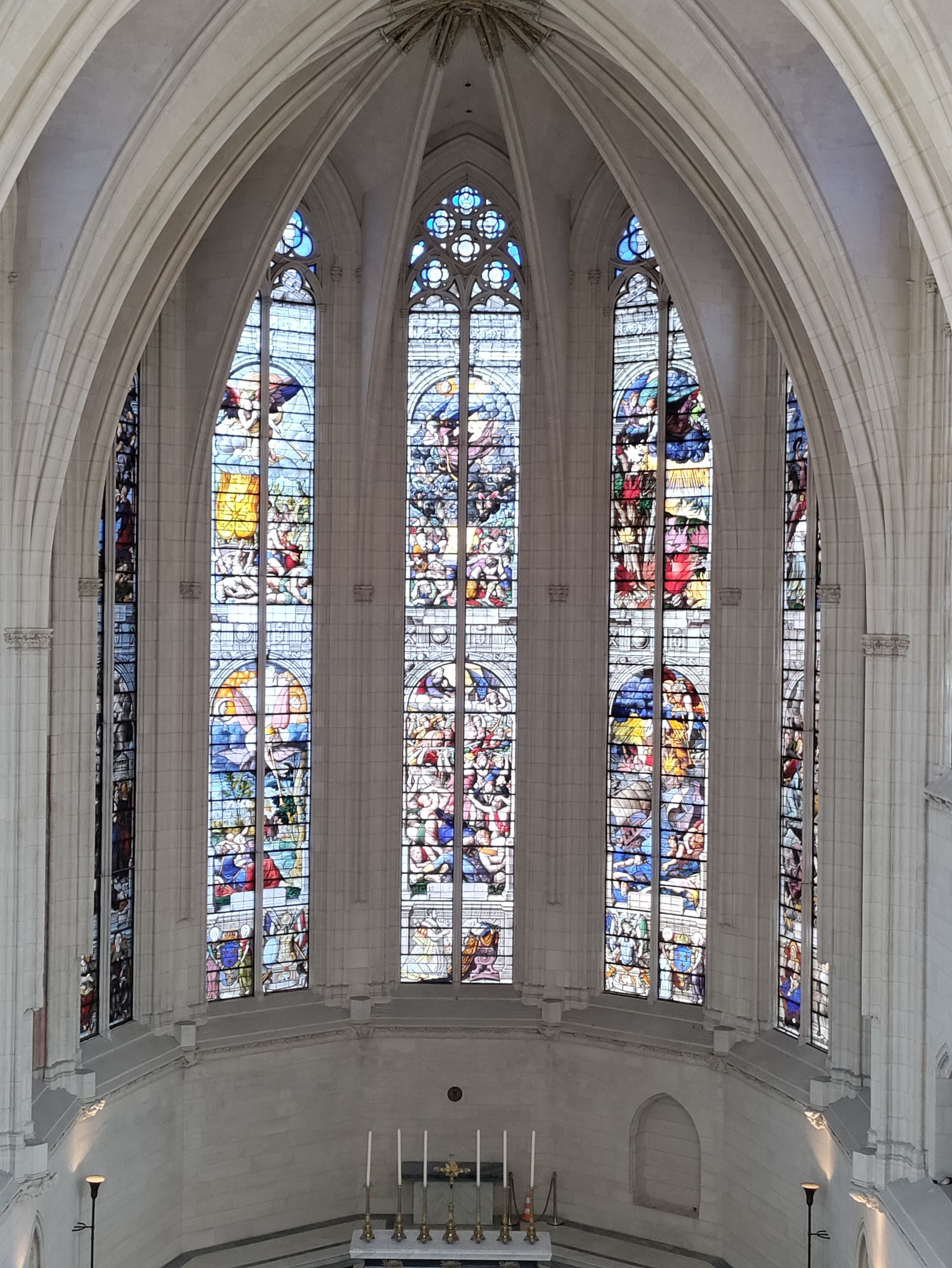 Stained glass window inside Sainte Chapelle at Vincennes.